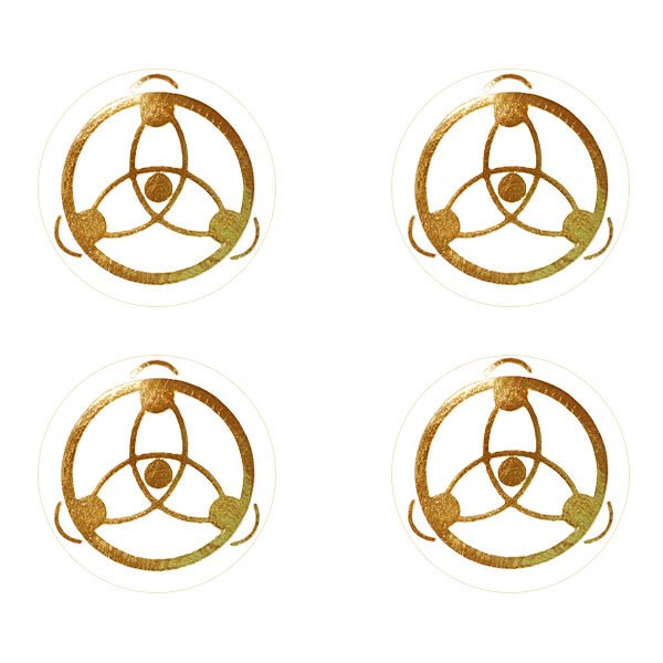 4 x Aufkleber gold "Korrektur des Schicksals"